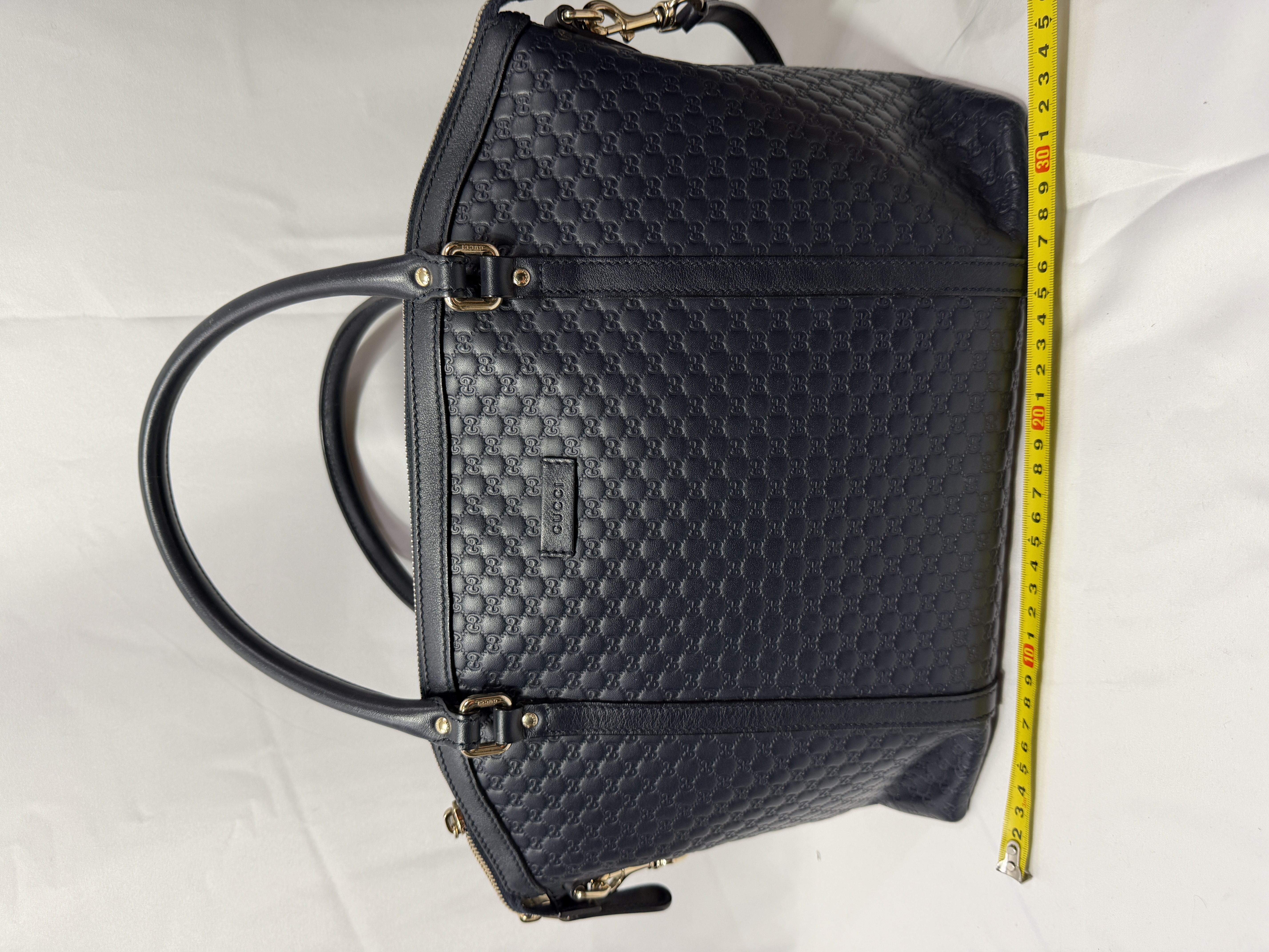 Gucci Micro Guccissima Leather 2 Way Tote Bag Navy Blue 449657 thumbnail