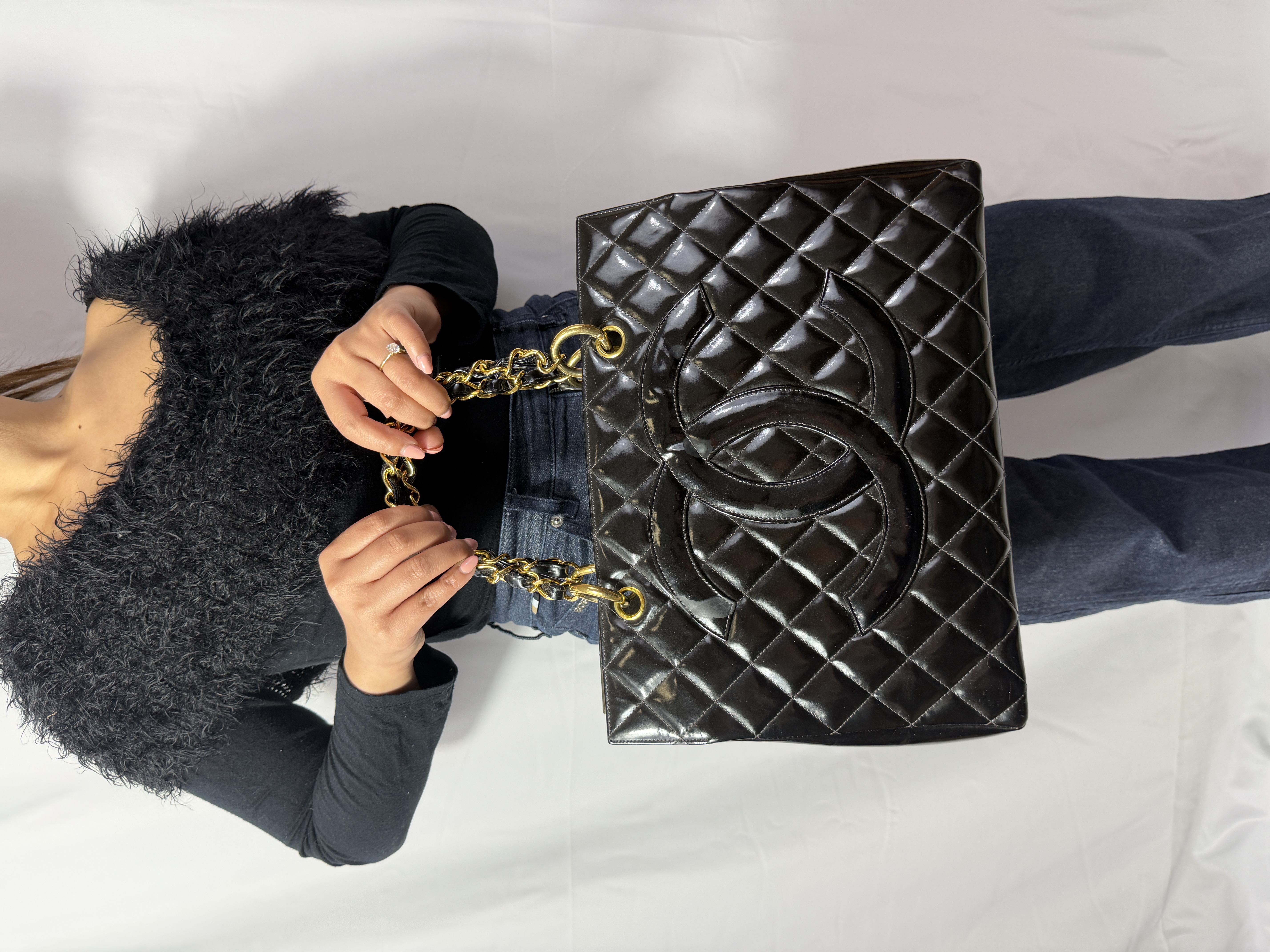 Chanel Patent Leather Grand Shopping Tote (GST) Matelassé thumbnail