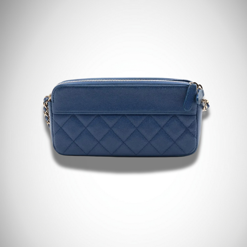 Chanel Archival Caviar Quilted Small Clutch in Light Blue alternate view