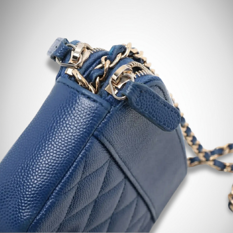 Chanel Archival Caviar Quilted Small Clutch in Light Blue thumbnail