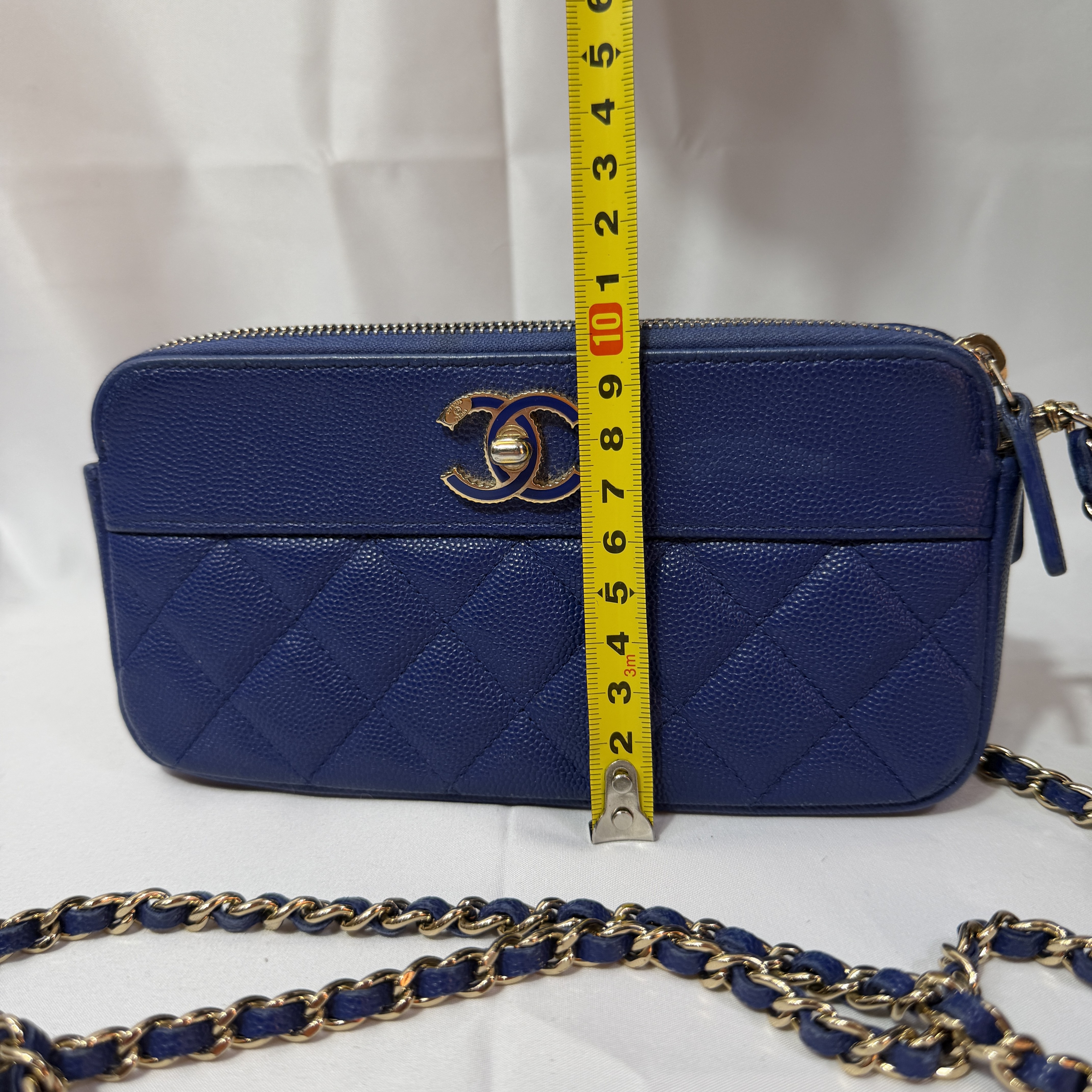 Chanel Caviar Quilted Small Clutch in Light Blue thumbnail