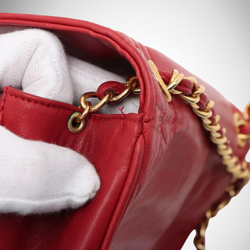 Chanel Caviar Quilted Timeless CC Shoulder Bag in Red thumbnail