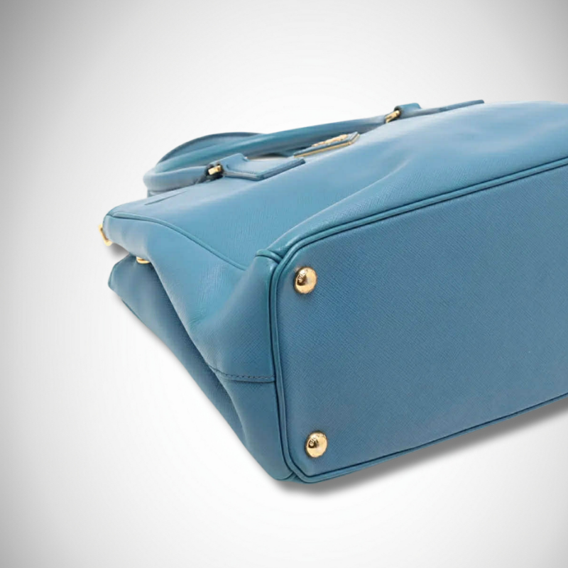 Prada Blue Saffiano Leather 2-Way Top Handle Bag thumbnail