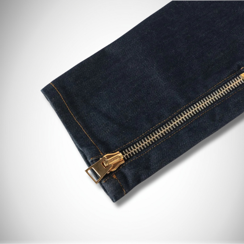 Tom Ford Navy Blue Cotton & Polyester Denim Pants 26 thumbnail