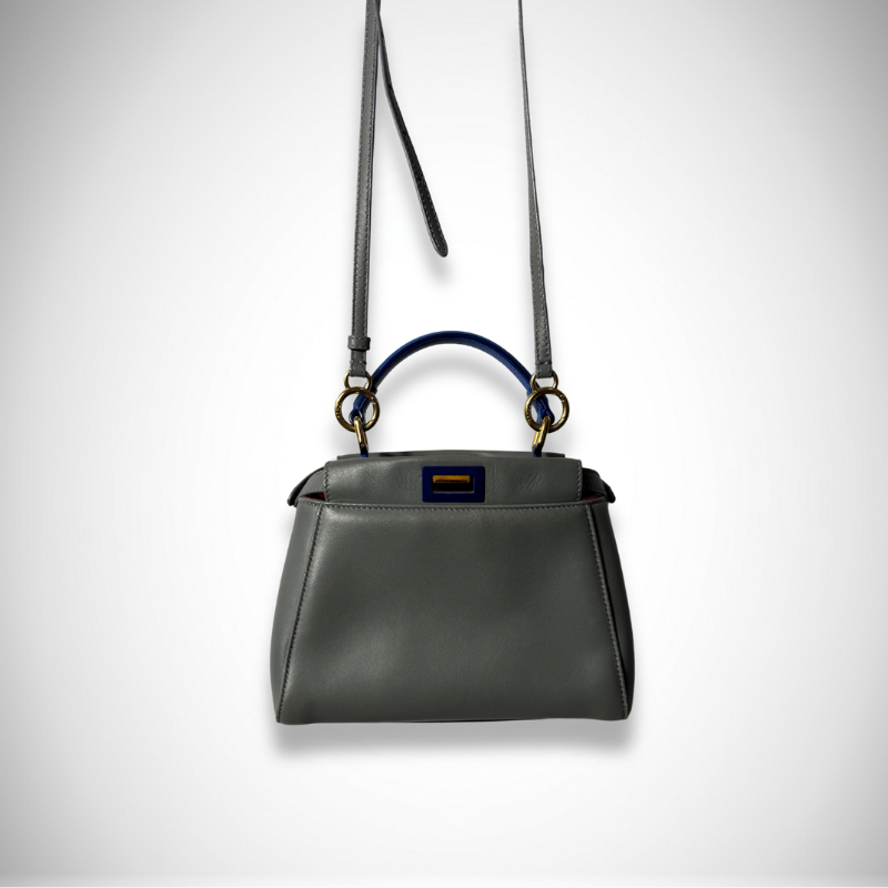 Fendi Peekaboo Mini 3-Colors Leather Top Handle Bag with Detachable Shoulder Strap thumbnail