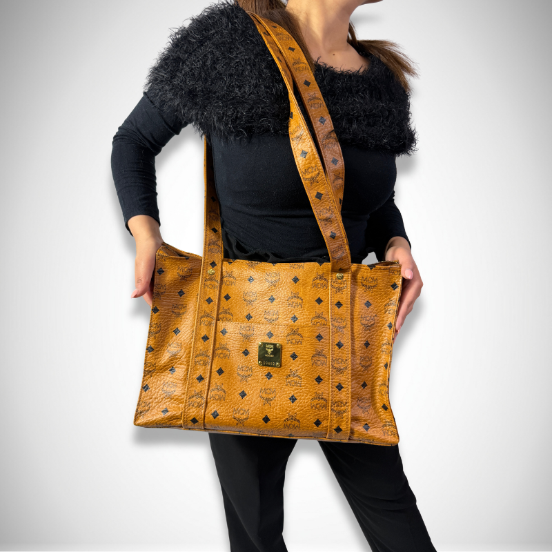 MCM Visetos Coated Canvas East-West Zip Tote Bag thumbnail