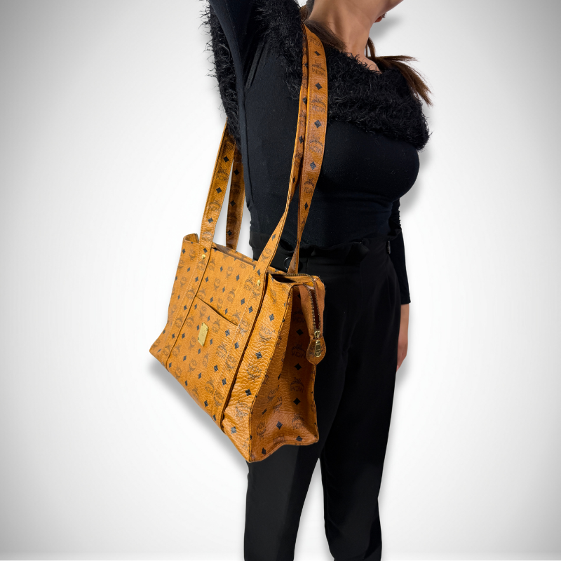 MCM Visetos Coated Canvas East-West Zip Tote Bag thumbnail