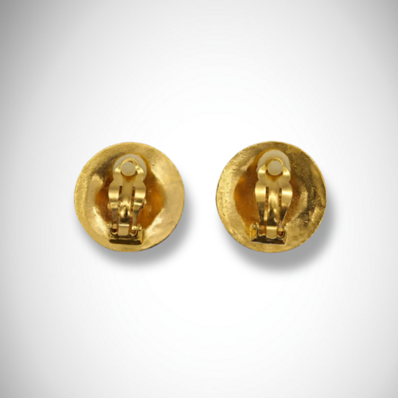 Chanel Vintage CC Filigree Medallion Clip-On Earrings thumbnail