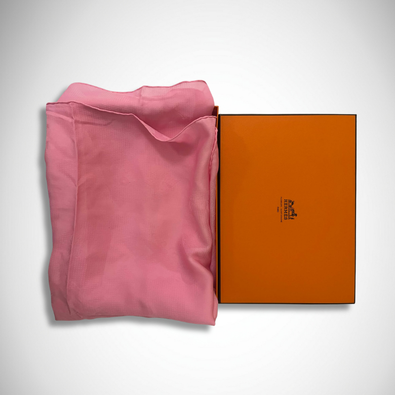 Hermès Silk Mousseline "H Logo" Jacquard Silk Scarf