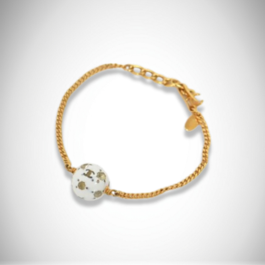 Chanel Vintage Soccer Ball Motif Charm Bracelet