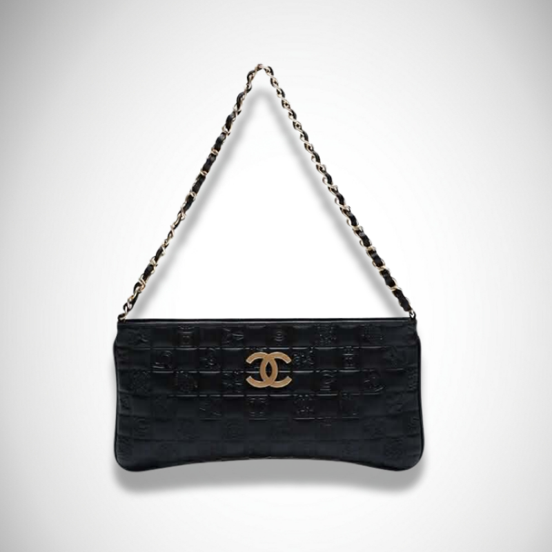 Chanel Rare Archival No. 8 (2003 - 2004) Lambskin Icon Motif Chain Shoulder Bag