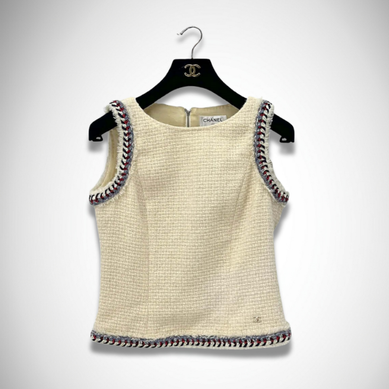 Chanel Ivory Tweed Vest from Karl Lagerfeld’s 2013 Cruise Collection