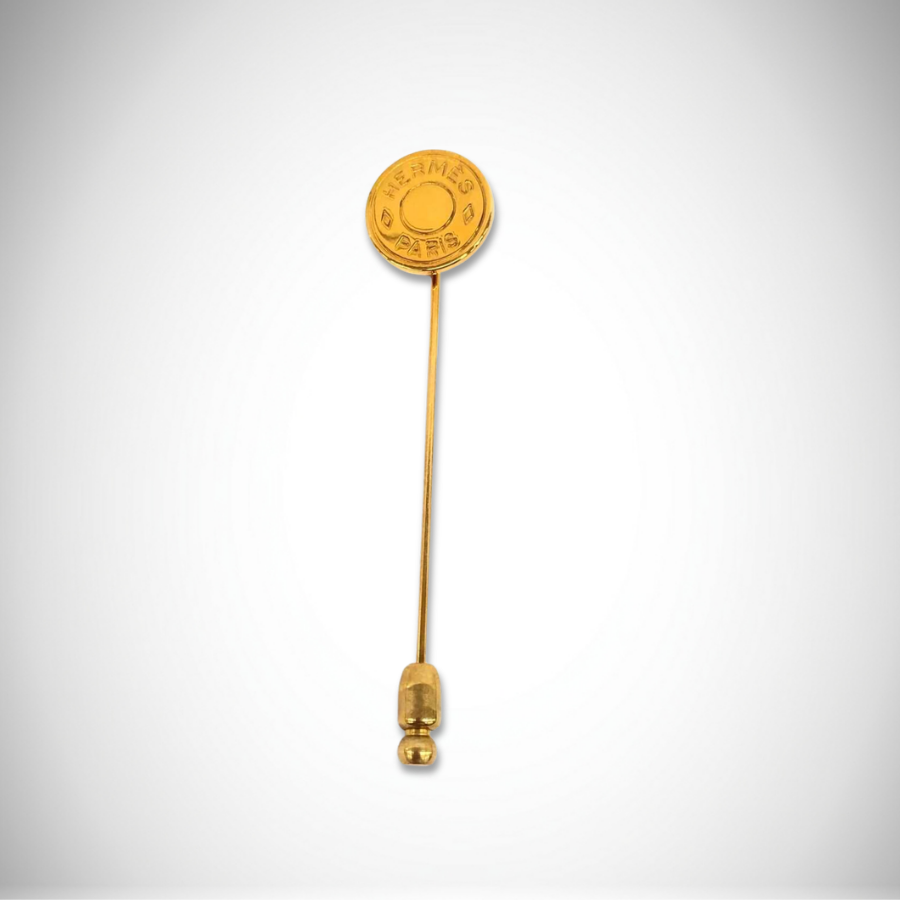 Hermès Rare Vintage Clou de Selle Button Logo Stick Pin