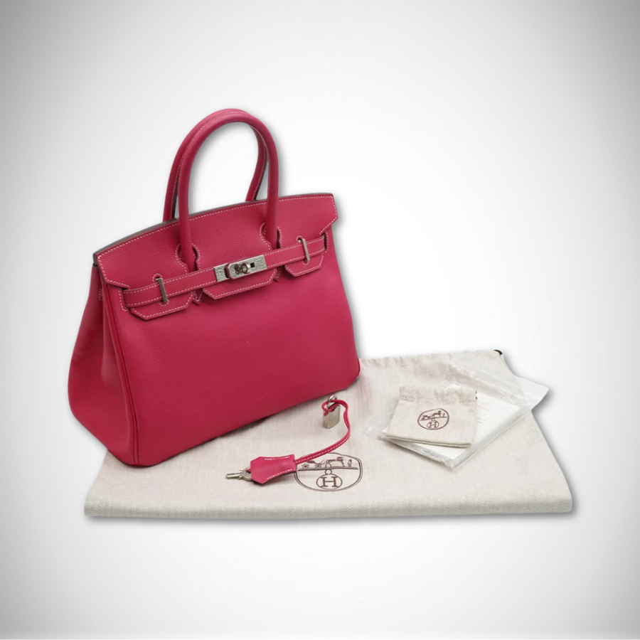 Hermès Candy Birkin 30 Rose Tyrien / Rubis Epsom Palladium Hardware Square O (2011)