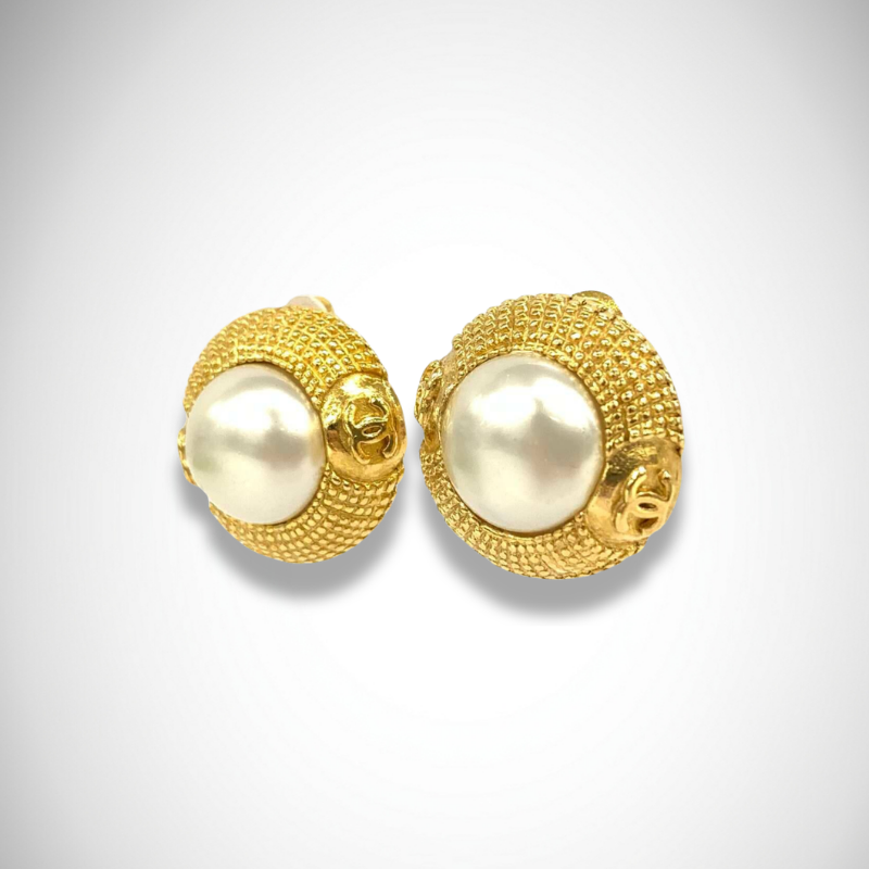 Chanel Archival Faux Pearl Earrings