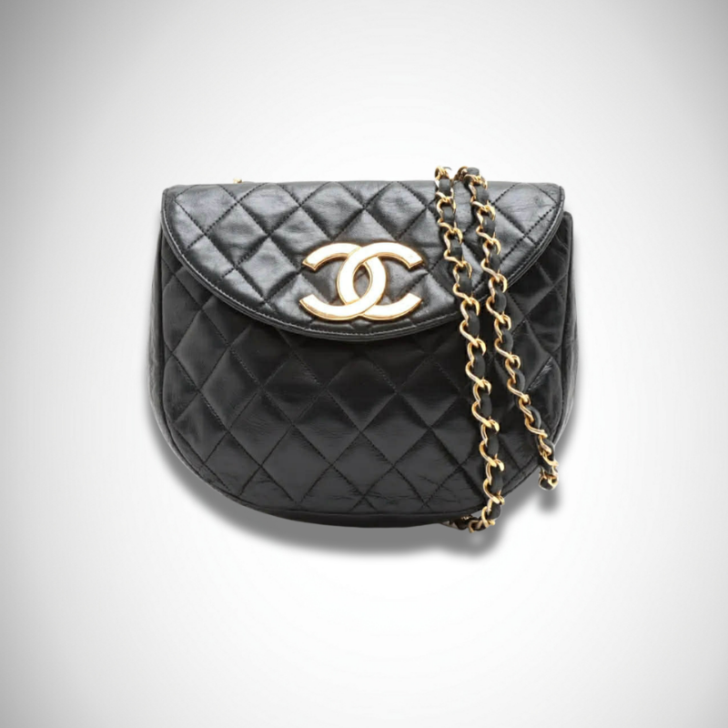 Chanel Vintage Archival Matelassé Round Flap Bag